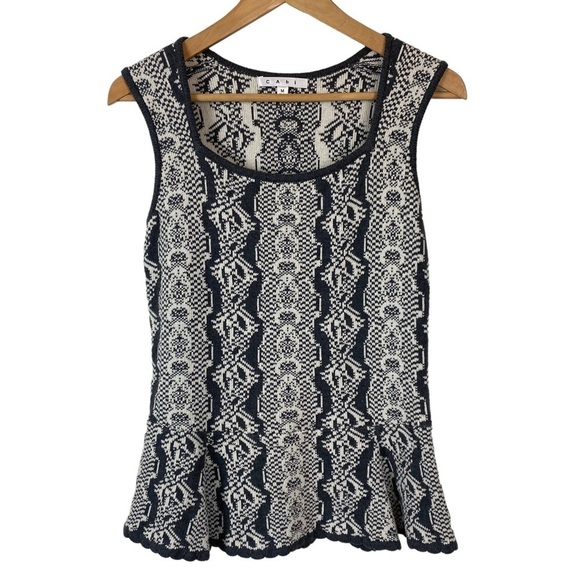 CAbi Tops - Cabi 887 Size Medium Peplum Knit Sweater Tank Top Wonderfall Me Snake Print